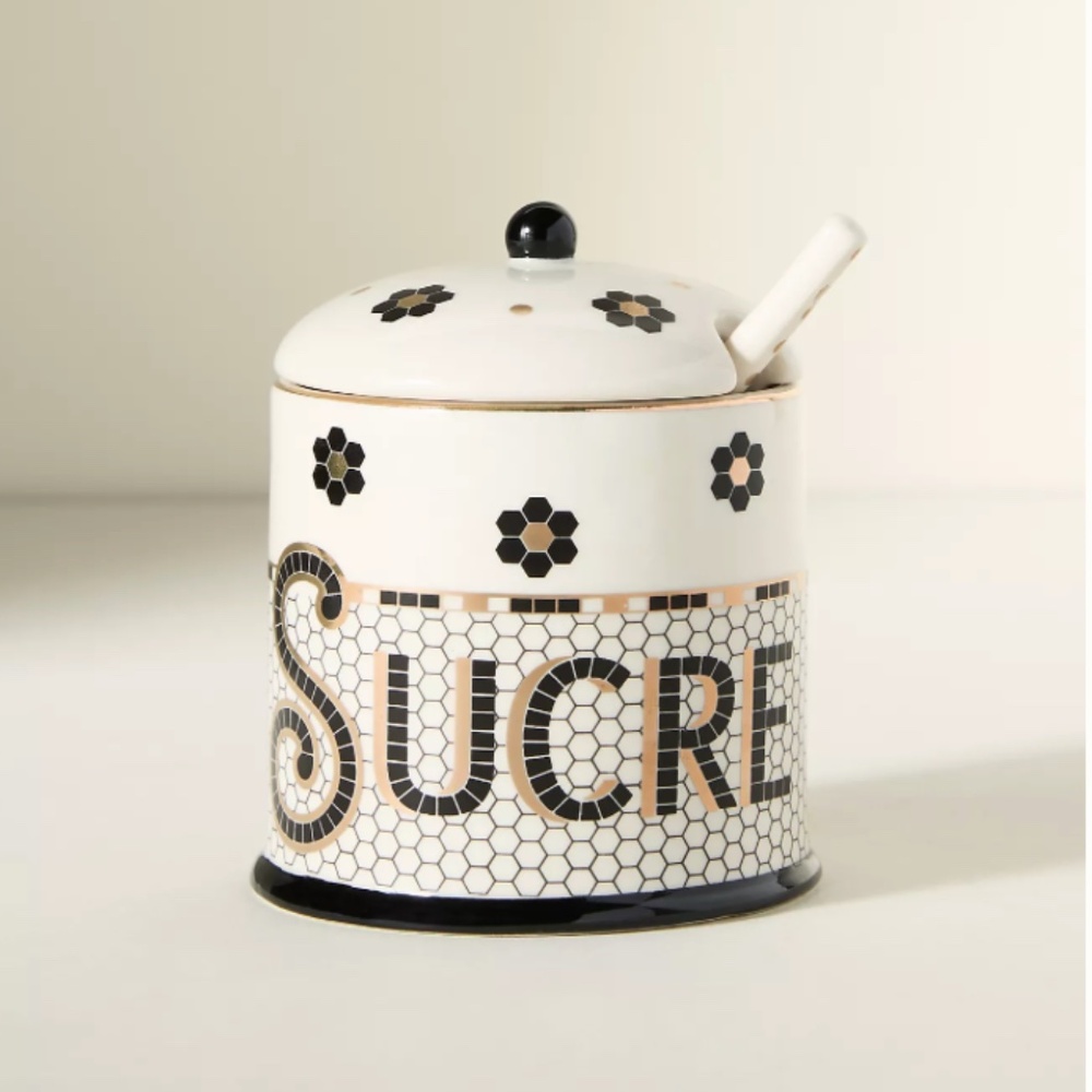 Anthropologie Top Rated Bistro Tile Sugar Bowl